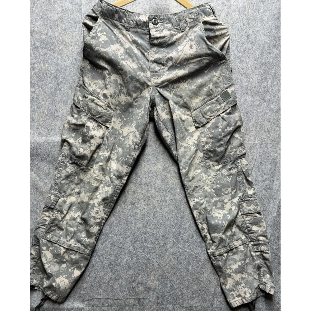 US‎ Army ACU Pants Mens Medium Short UCP Digital Camo Ripstop Cargo Stained USGI